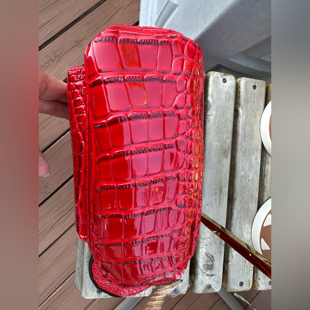Red Croc-Embossed Mini Backpack - Picture 4 of 8
